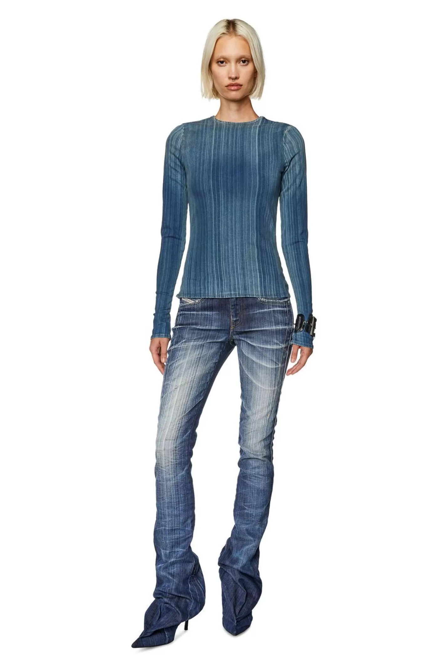 T-Shirts Und Tops*Damen Diesel De-Bob-Fsd1 Blau