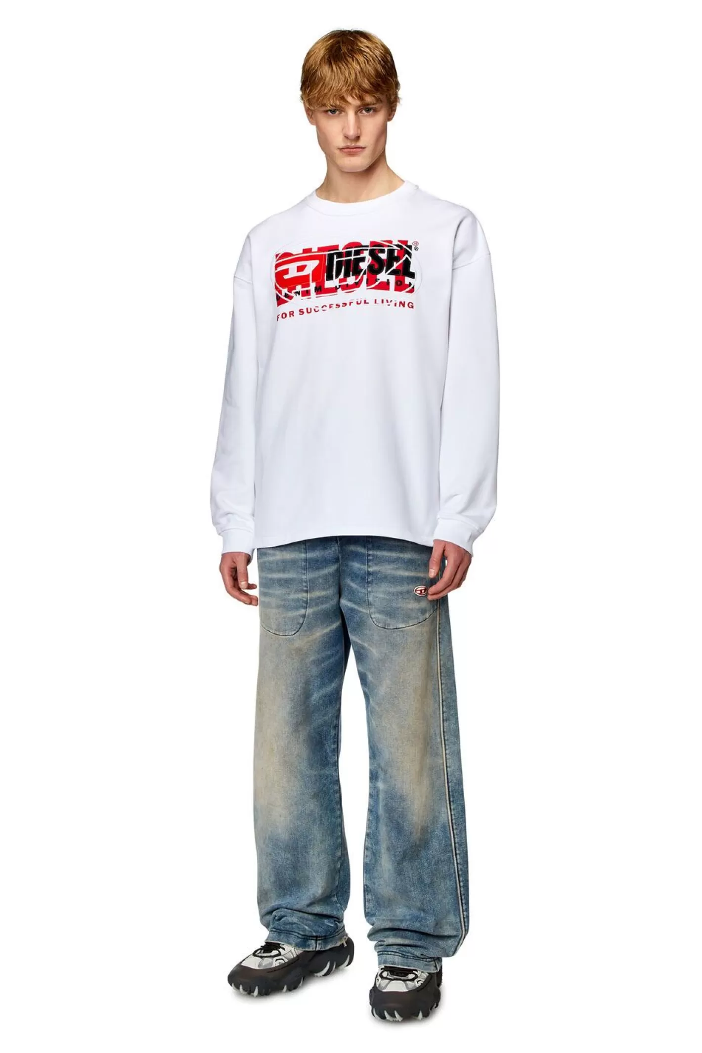 Sweatshirts*Herren Diesel S-Baxt-N1 Weis