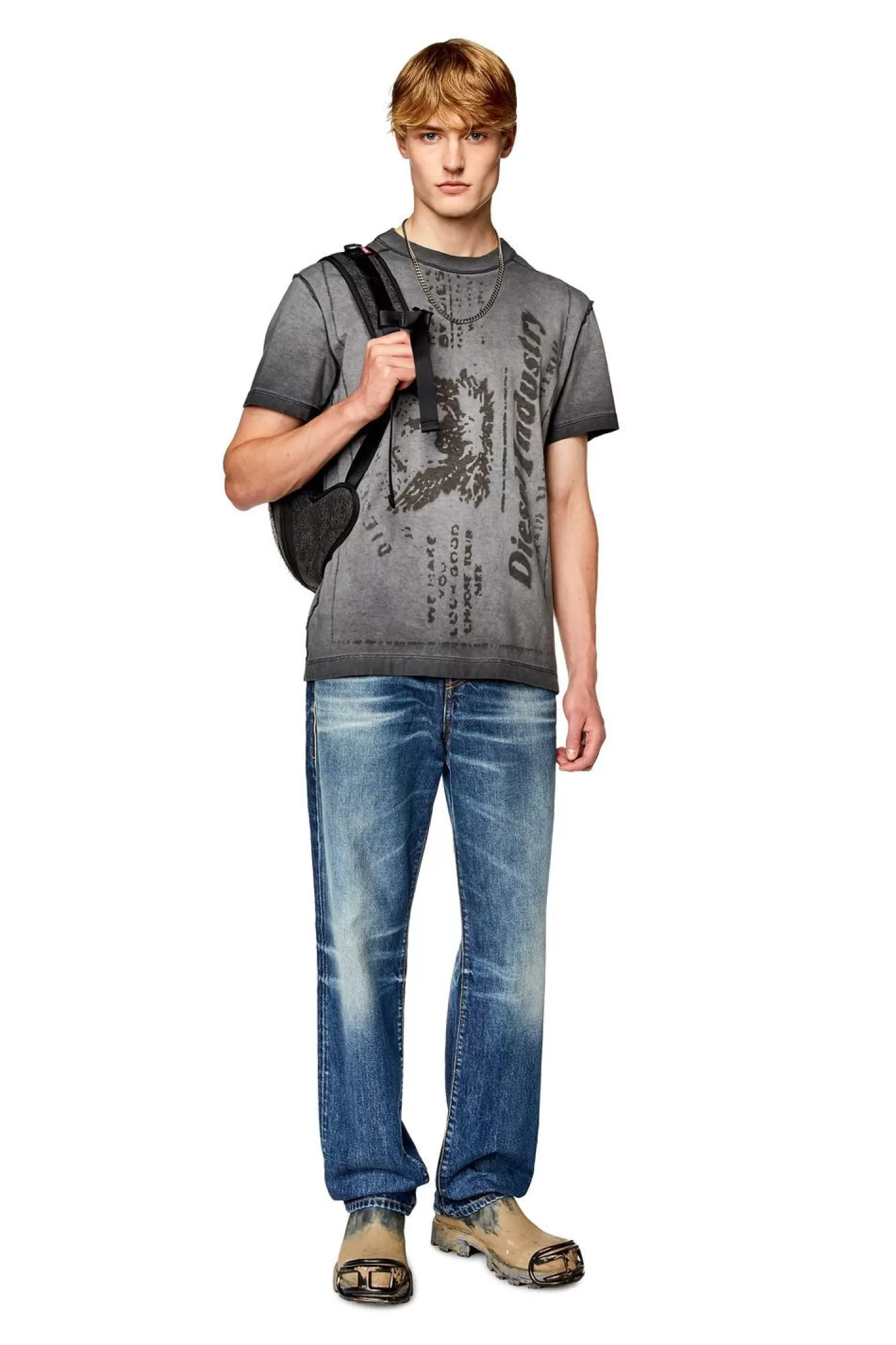 T-Shirts*Herren Diesel T-Diegor-L2 Dunkelgrau