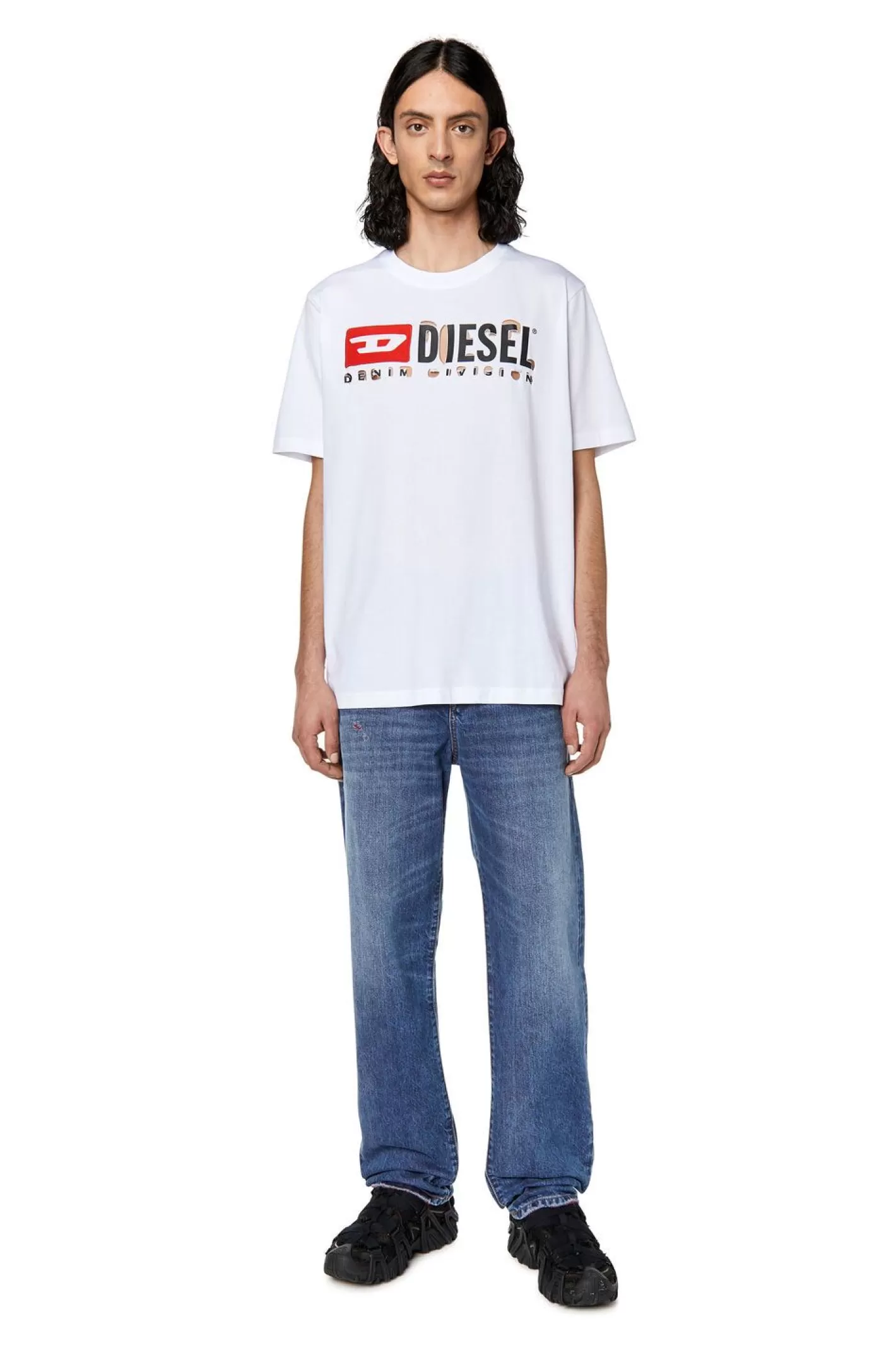 T-Shirts*Herren Diesel T-Just-Divstroyed Weis