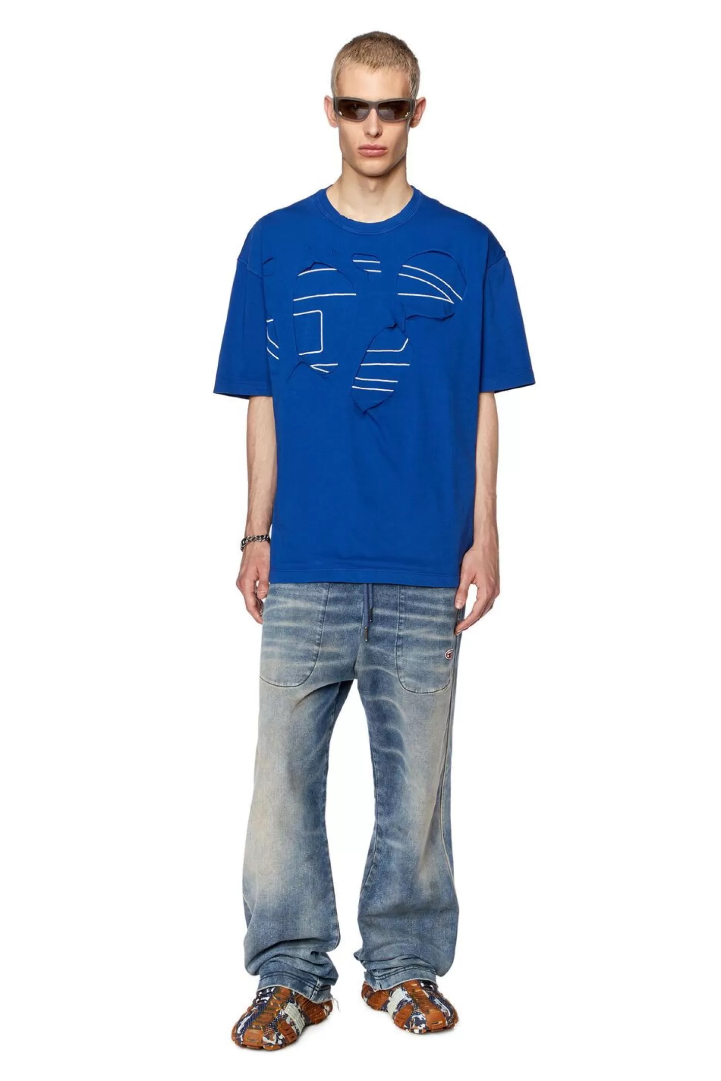 T-Shirts*Herren Diesel T-Strapoval Blau